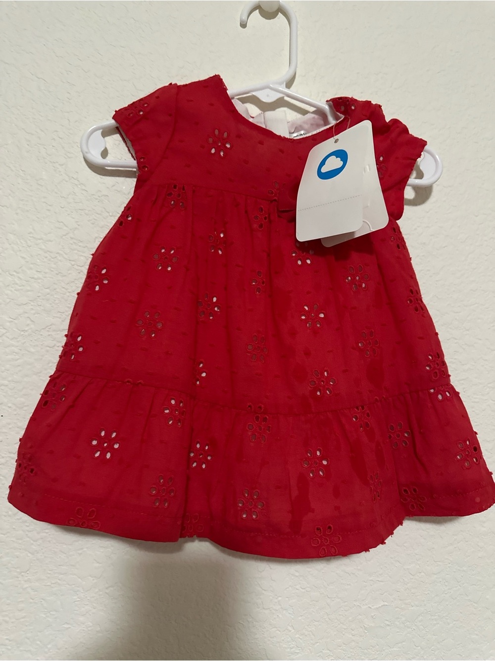 Mayoral Red Eyelet Tiered Dress